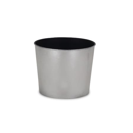 Cheungs 7 in. Round Tapered Recycled Plastic Planter, Silver PP-102SV